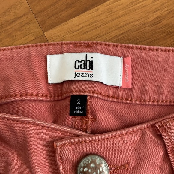 CAbi Women's Skinny Jeans in Coral / Pink Dust - Picture 6 of 11